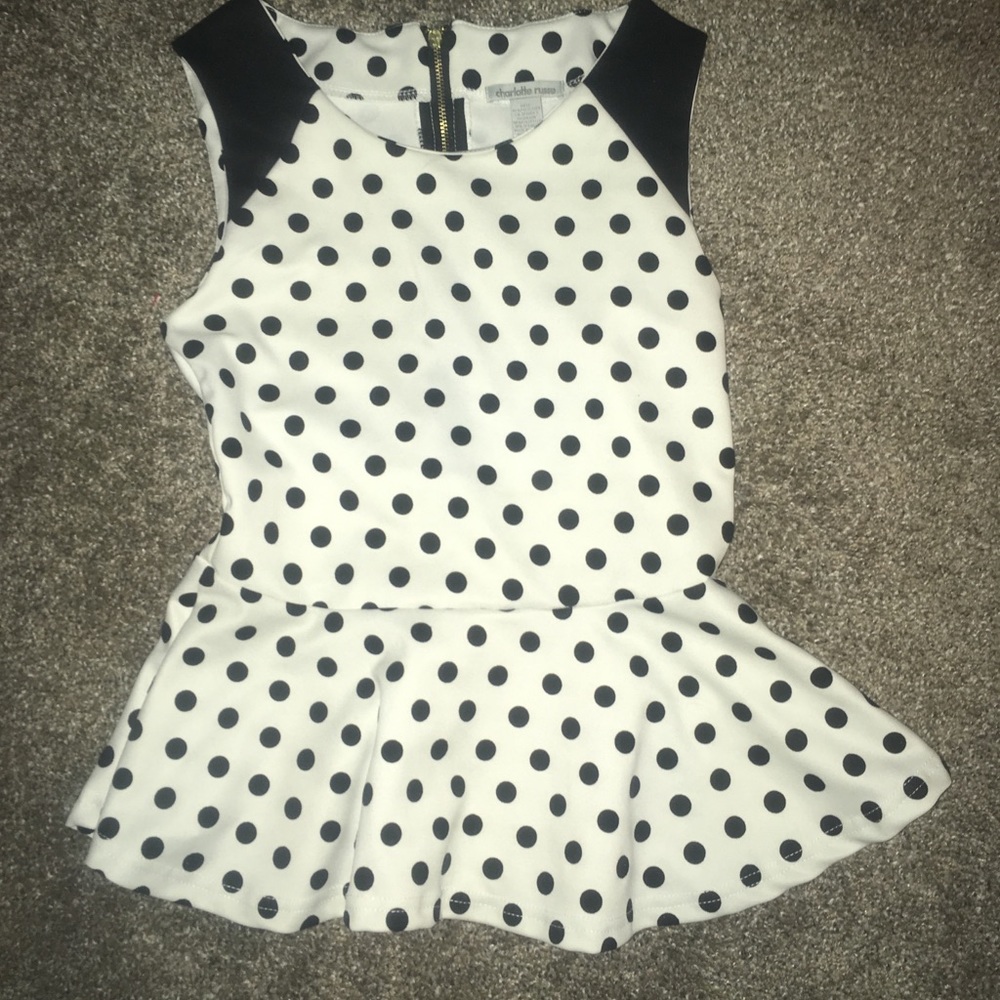 Polka dot Peplum shirt